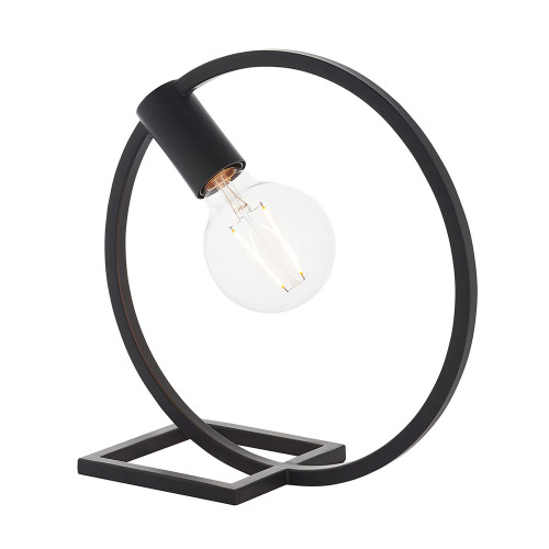 Endon Lighting Shape Circle Matt Black Table Lamp