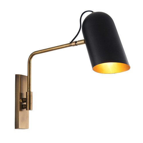 Endon Lighting Navren Swing Antique Brass with Matt Black Adjustable Wall Light