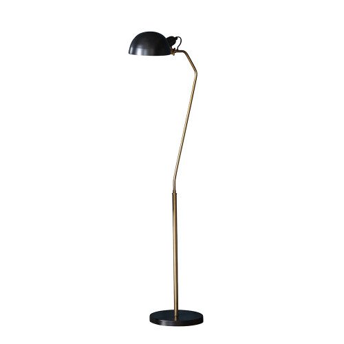 Endon Lighting Largo Aged Brass with Satin Black Adjustable Floor Lamp