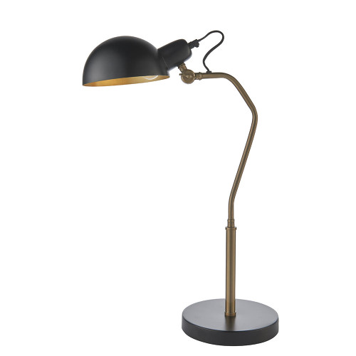 Endon Lighting Largo Aged Brass with Satin Black Adjustable Table Lamp