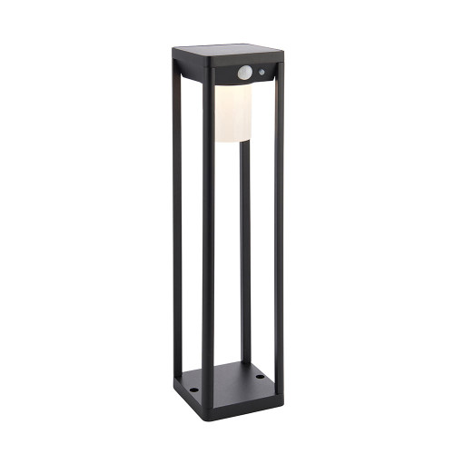 Endon Lighting Hallam Textured Black with Opal Diffuser IP44 Sensor 40cm Solar Floor Lamp