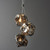 Endon Lighting Rock 3 Light Metallic Chrome Glass Pendant Light