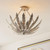 Endon Lighting Delphine 3 Light Silver Leaf Flush Ceiling Light