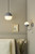 Dar Lighting Andre Grey with Opal Glass Pendant Light