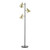 Dar Lighting Branco 3 Light Matt Black and Satin Gold Adjustable Floor Lamp