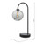 Dar Lighting Eissa Matt Black and Smoked Glass Touch Table Lamp