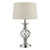 Dar Lighting Iffley Polished Chrome Cage Twist with Ivory Shade Small Touch Table Lamp