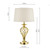 Dar Lighting Iffley Gold Cage Twist with Ivory Shade Large Touch Table Lamp