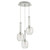 Dar Lighting Kasha 3 Light Polished Chrome and Clear Ribbed Glass Pendant Light