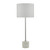 Dar Lighting Misu White and Grey Marble with White Linen Shade Table Lamp