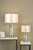 Dar Lighting Yalena Polished Chrome with Crystal Bead and Ivory Shade Small Table Lamp