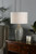 Laura Ashley Heathfield Gloss Grey Ceramic with Natural Linen Shade Table Lamp