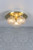 Laura Ashley Prague 3 Light Satin Brass and Patterned Glass IP44 Flush Ceiling Light