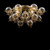 Maytoni Bolla 4 Light Brushed Brass with Amber Glass Semi-Flush Ceiling Light