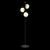 Maytoni Nostalgia 3 Light Black with Brushed Brass and Opal Glass Floor Lamp