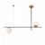 Maytoni Nostalgia 2 Light Black with Brushed Brass and Opal Glass Pendant Light