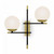 Maytoni Nostalgia 2 Light Black with Brushed Brass and Opal Glass Wall Light