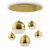 Maytoni Fermi 5 Light Gold with Gold and Transparent Glass Cluster Pendant