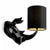 Maytoni Nashorn Black Resin with Black Fabric Shade Wall Light