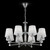Maytoni Riverside 8 Light Chrome with Clear Glass and White Shades Pendant Light