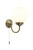 Barclay Antique Brass IP44 Single Wall Light with Switch and Opal Globe