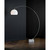 Paul Neuhaus Mani Chrome with Marble Base Curved Floor Lamp