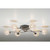 Paul Neuhaus Womble 6 Light Satin Steel with Glass Shade Semi Flush Ceiling Light