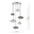 Bibiana 6 Light Clear And Smoked Textured Glass Polished Chrome Cluster Pendant