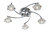 Firstlight Products Clara 5 Light Chrome with Clear Glass Flush Ceiling Light