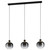 Eglo Lighting Oilella 3 Light Black with Transparent Black Grey Glass Bar Pendant Light