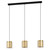 Eglo Lighting Lagunitas 3 Light Black with Brass and Clear Glass Bar Pendant Light