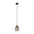 Eglo Lighting Chisle Black with Bronze and Amber Glass Pendant Light