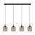 Eglo Lighting Chisle 4 Light Black with Bronze and Amber Glass Bar Pendant Light