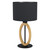 Eglo Lighting Basildon Black with Round Wood and Black Shade Table Lamp