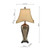 Emlyn Silver and Gold with Faux Silk Bound Edge Shade Table Lamp