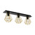 Eglo Lighting Tarbes 3 Light Black with Brass Bar Flush Ceiling Light