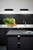 Front 36 LED Black with Opal White Glass Wall Light