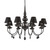 Ideal-Lux Blanche SP8 8 Light Black with Shade Pendant Light 