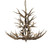 Ideal-Lux Chalet SP12 12 Light Beige with Resin Horns and Wood Pendant Light 