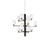 Ideal-Lux Copernico SP12 12 Light Black with Brass and White Spheres Pendant Light 