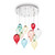 Ideal-Lux Clown SP12 12 Light Chrome with Multi Color Balloon Cluster Pendant Light 