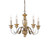 Ideal-Lux Firenze SP5 5 Light Antique Gold Resin with White Chandelier 