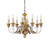 Ideal-Lux Firenze SP8 8 Light Antique Gold Resin with White Chandelier 