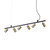 Ideal-Lux Dynamite SP6 6 Light Brass with Black Adjustable Tube Bar Pendant Light 