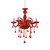 Ideal-Lux Giudecca SP6 6 Light Red with Silver Chandelier 