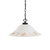 Ideal-Lux Foglia SP1 Black with Antique White 50cm Pendant Light 