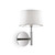 Ideal-Lux Hilton AP1 Chrome with White Shade Wall Light 