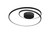 Ideal-Lux Oz PL Black Spiral LED Flush Ceiling Light 