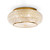Ideal-Lux Pasha' PL10 10 Light Gold with Crystal Flush Ceiling Light 
