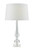 Macy Cut Crystal Base with White Faux Silk Lined Shade Table Lamp